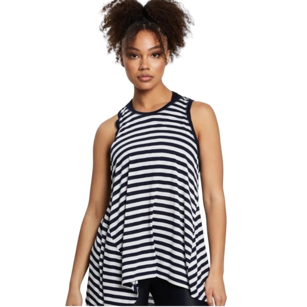 Sweaty Betty Easy Peazy Vest Navy White Striped Size XS